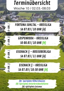Wochenübersicht E-Junioren - D-Junioren KW10