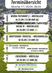 Wochenübersicht Herren - C-Junioren KW17